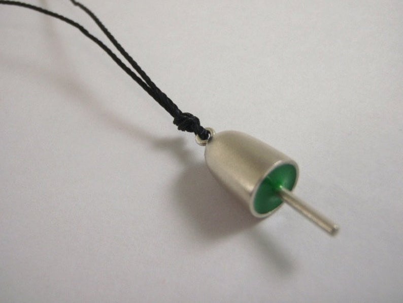 Lobster Buoy Necklace in Sterling Silver Size Small in Lime Green Schooner Chandlery