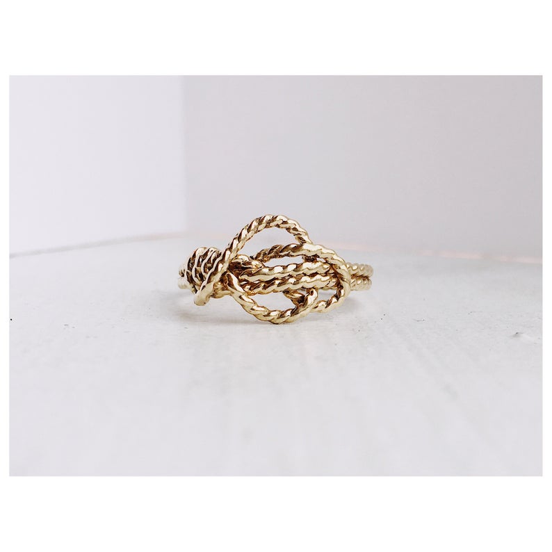Love Knot Promise Ring 14K Gold Schooner Chandlery