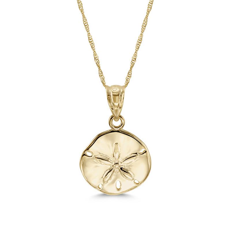 Gold sand dollar pendant necklace Clearance