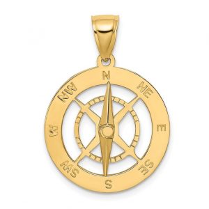 14k Gold Nautical Charm Pendant 3D 2-piece Kedge Anchor Movable High Polish